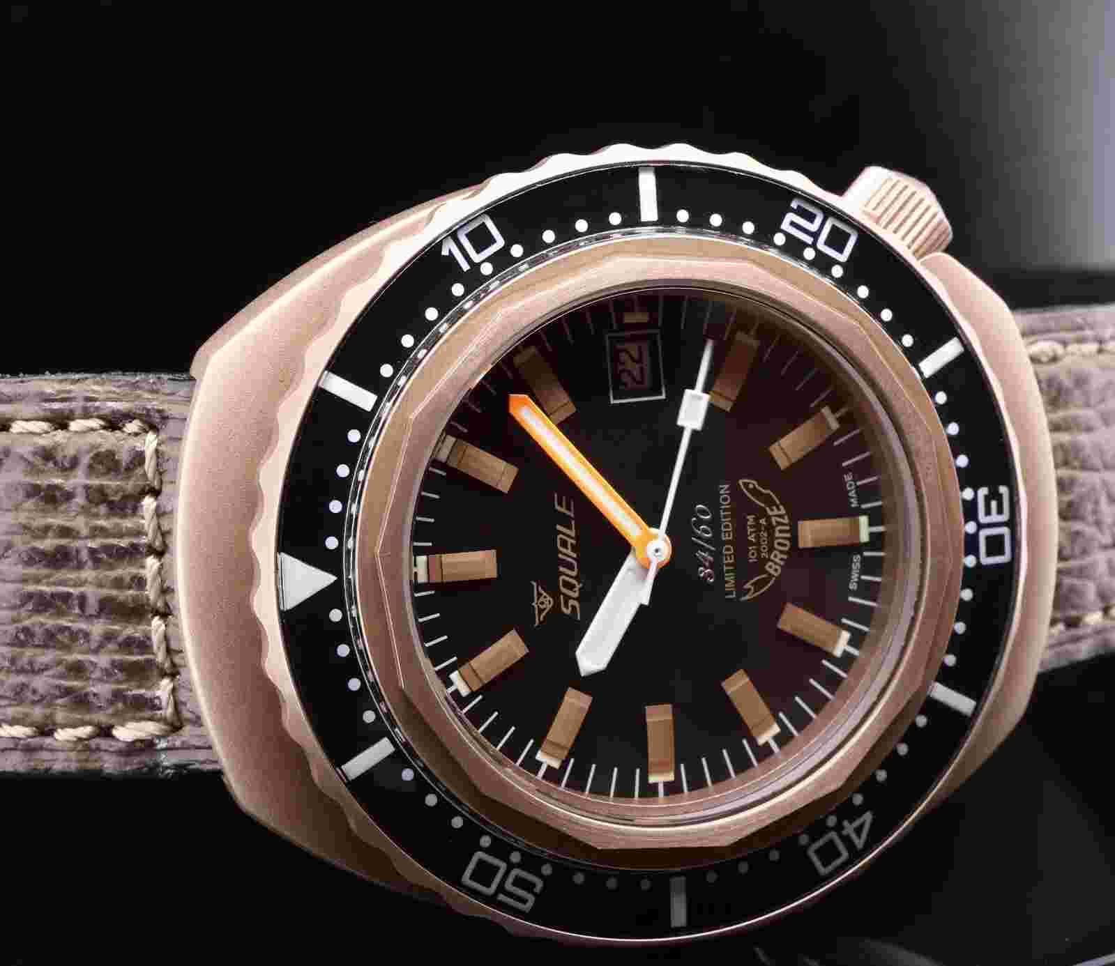 Squale 1000m Bronze Italian Police Dive Unit Ltd Ed 34/60 Watch Box+Doc ref 2002