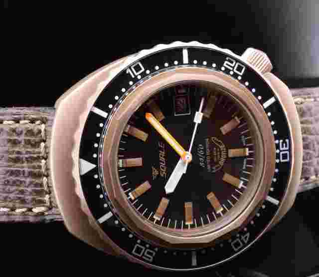 Squale 1000m Bronze Italian Police Dive Unit Ltd Ed 34/60 Watch Box+Doc ref 2002