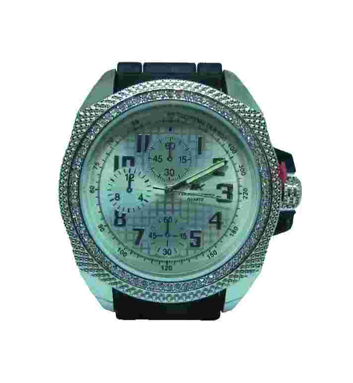 Techno King Watch Mens Black Silicone Band Fashion Dressy Party Hip Hop NEW