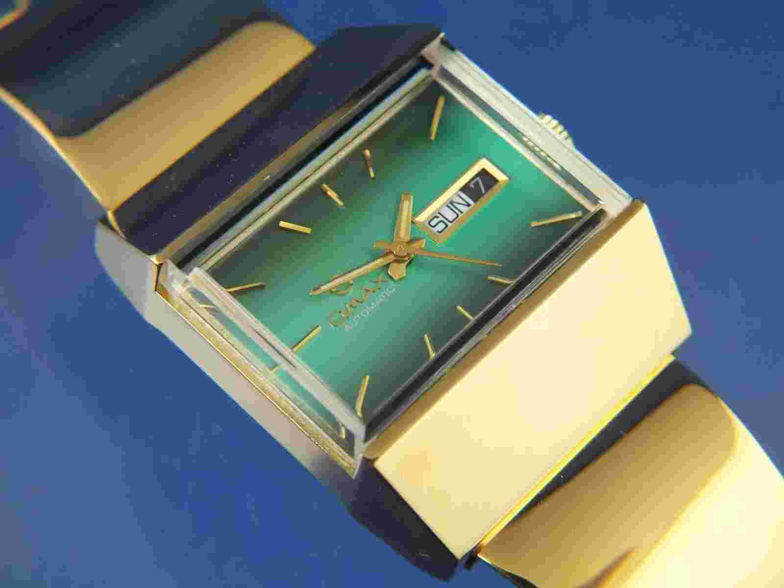 Vintage Skin Diver Swiss Omax Automatic Watch 1970s NOS New Old Cal AS 2066