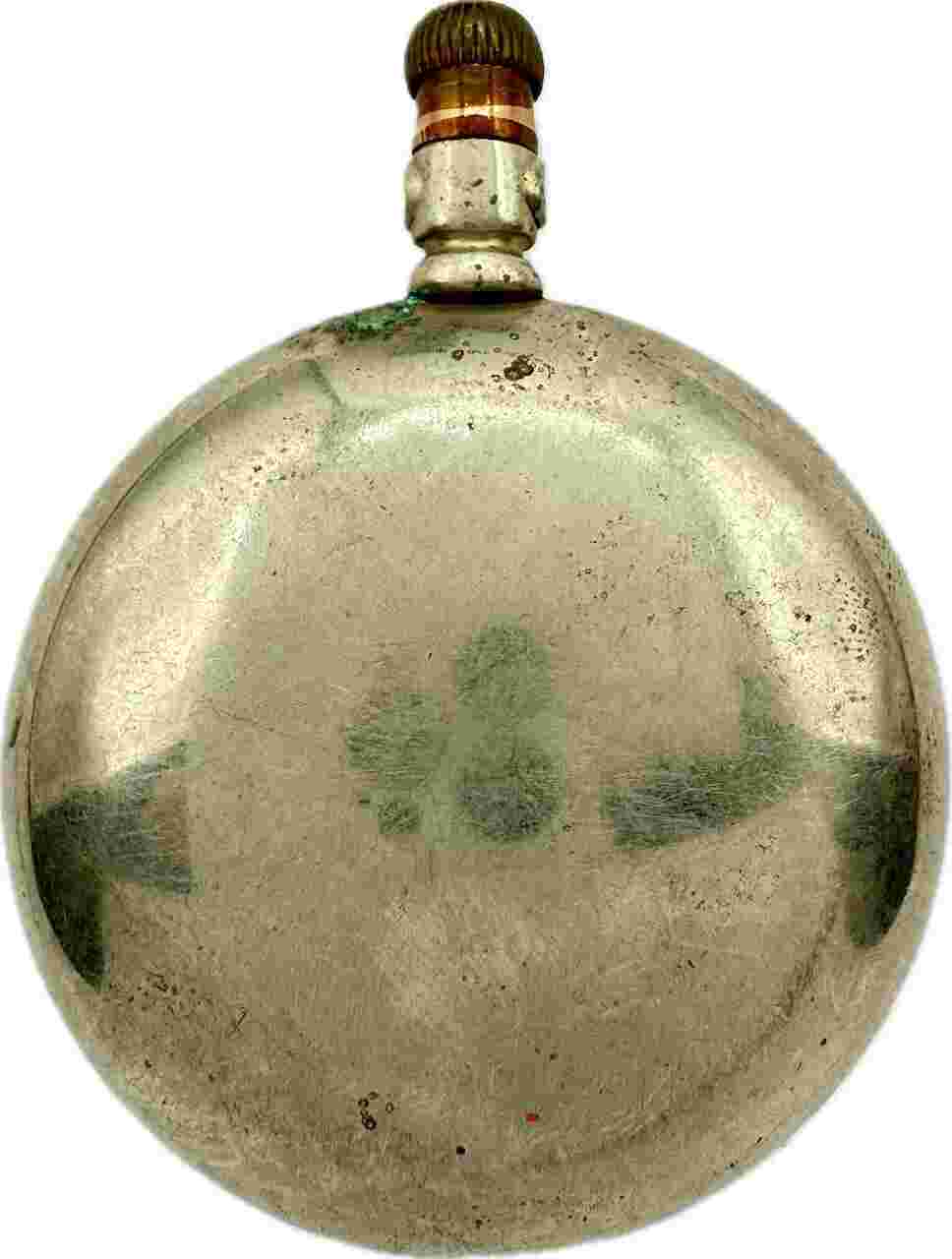 Antique 18 Size Crescent Swing Out Open Face Pocket Watch Case Nickel USA