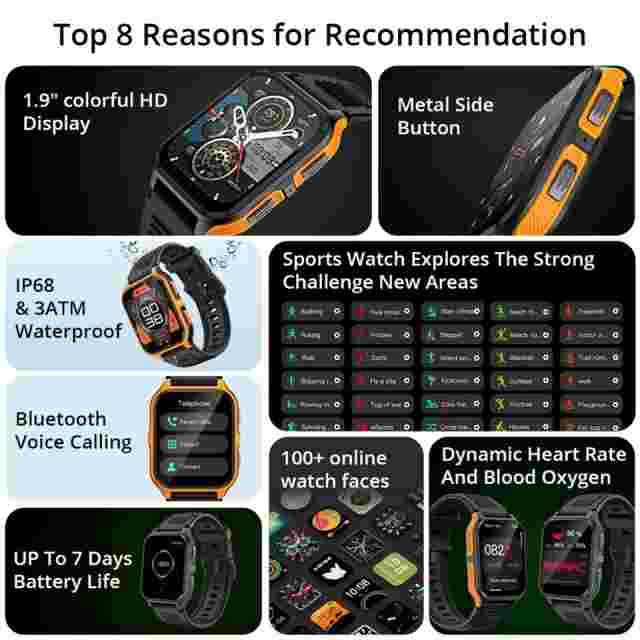 Reloj Inteligente de Hombre Mujer Deportivo Relojes Inteligentes con Camara X10