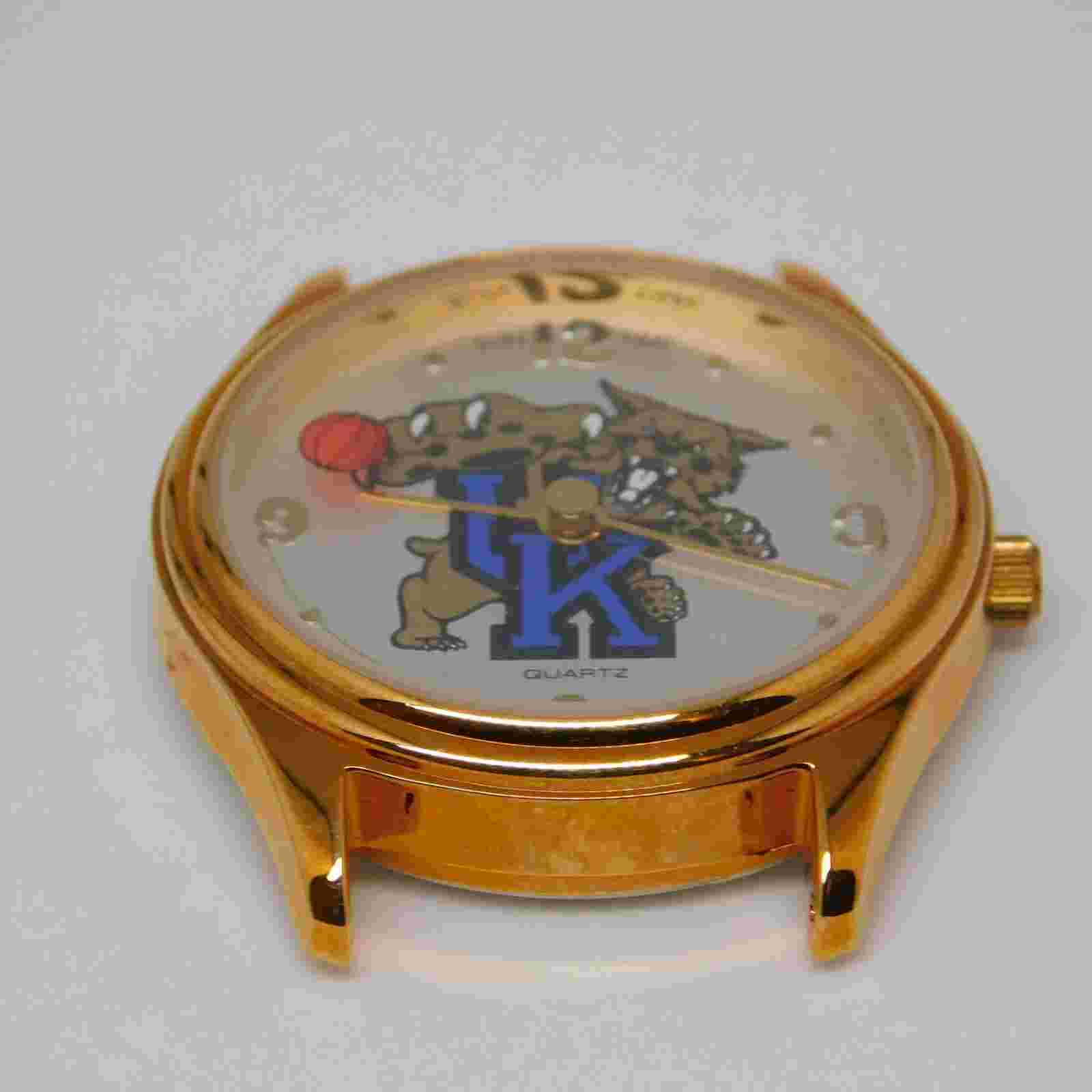 SUN TIME Gold Tone Case Quartz Analog Women's Watch New Battery