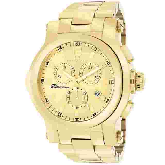 Oceanaut Men's Baccara XL Watch Quartz Mineral Crystal OC0824 Gold