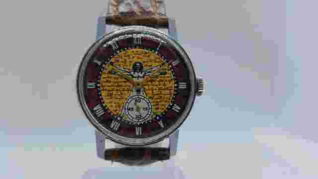 Vintage Soviet Leonardo da Vinci Vitruvian Man Pobeda watch