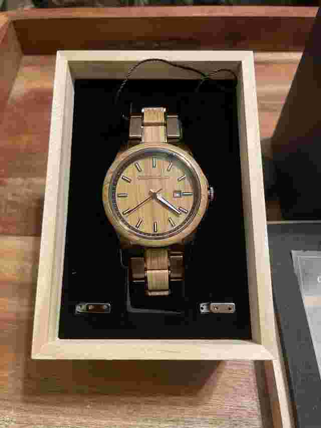 Original Grain Men's 42mm Watch Whiskey Espresso Barrel