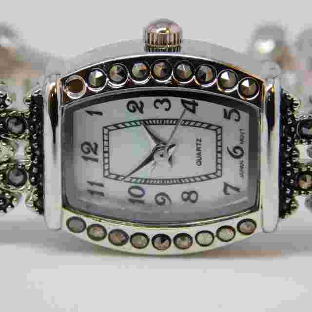 M.Z.Berger WS01 Marcasite's Quartz Analog Women's Watch Sz. 6 3/4" New Battery