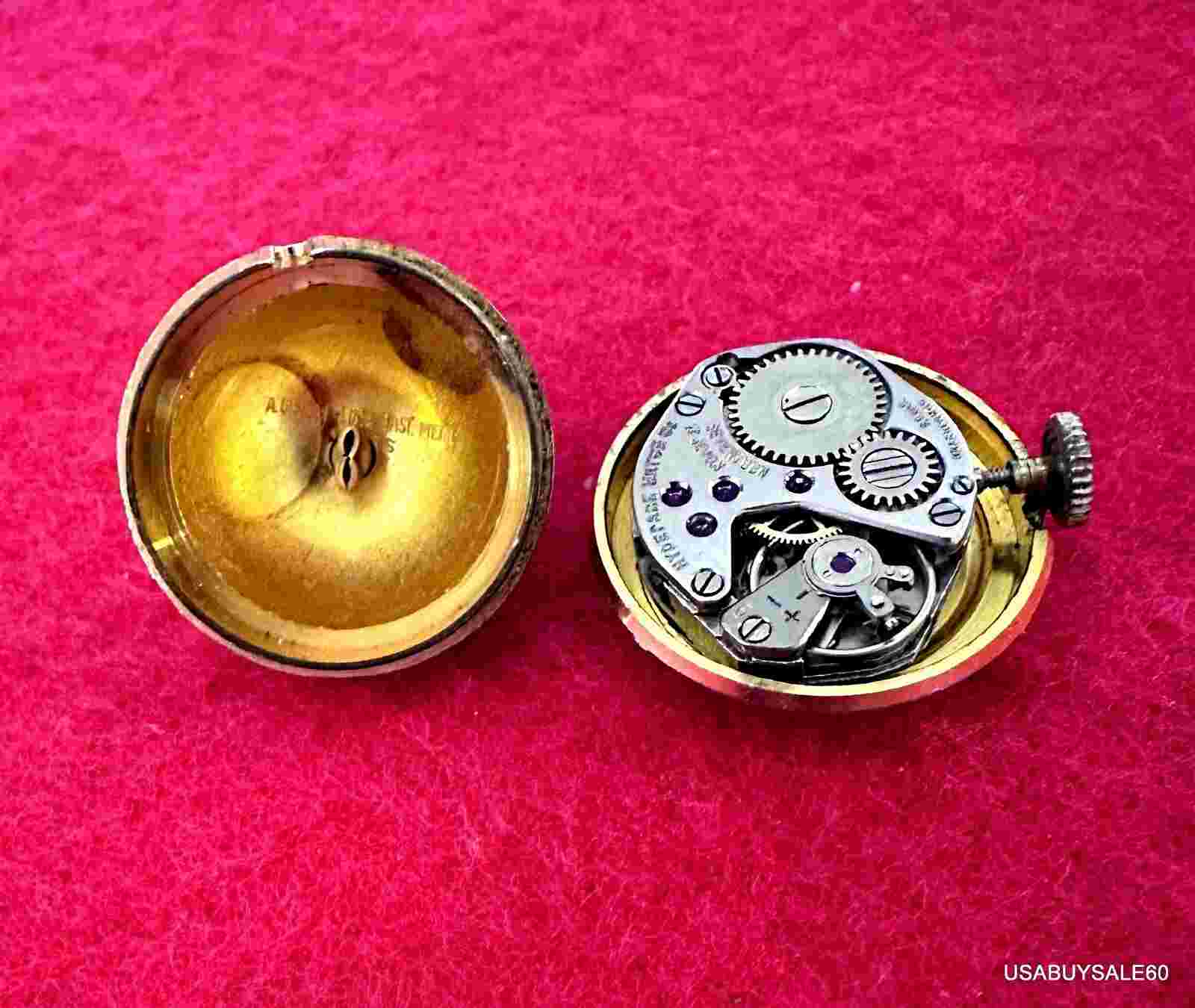 VINTAGE ANDRE BOUCHARD  PENDANT WATCH MATTE FINISH for parts or repair
