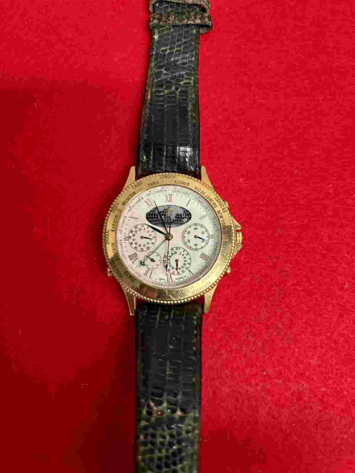 Noblia Perpetual World Timer Watch Original Band FREE Shipping RARE