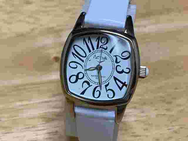 Activa By Invicta Lady Silver White Barrel Swiss Analog Quartz Watch~New Battery