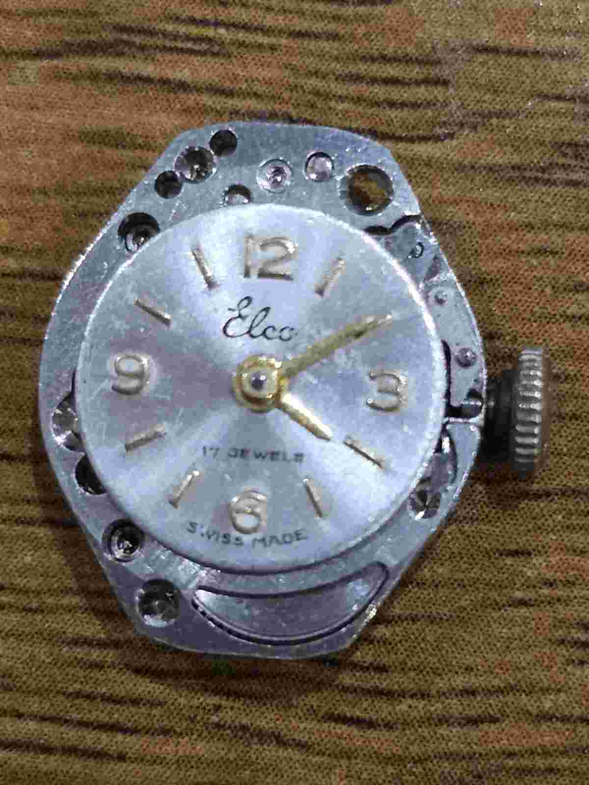 Rare Swiss Elco 17 Jewels Mechanical Ladies Watch Movement -15mm -Works