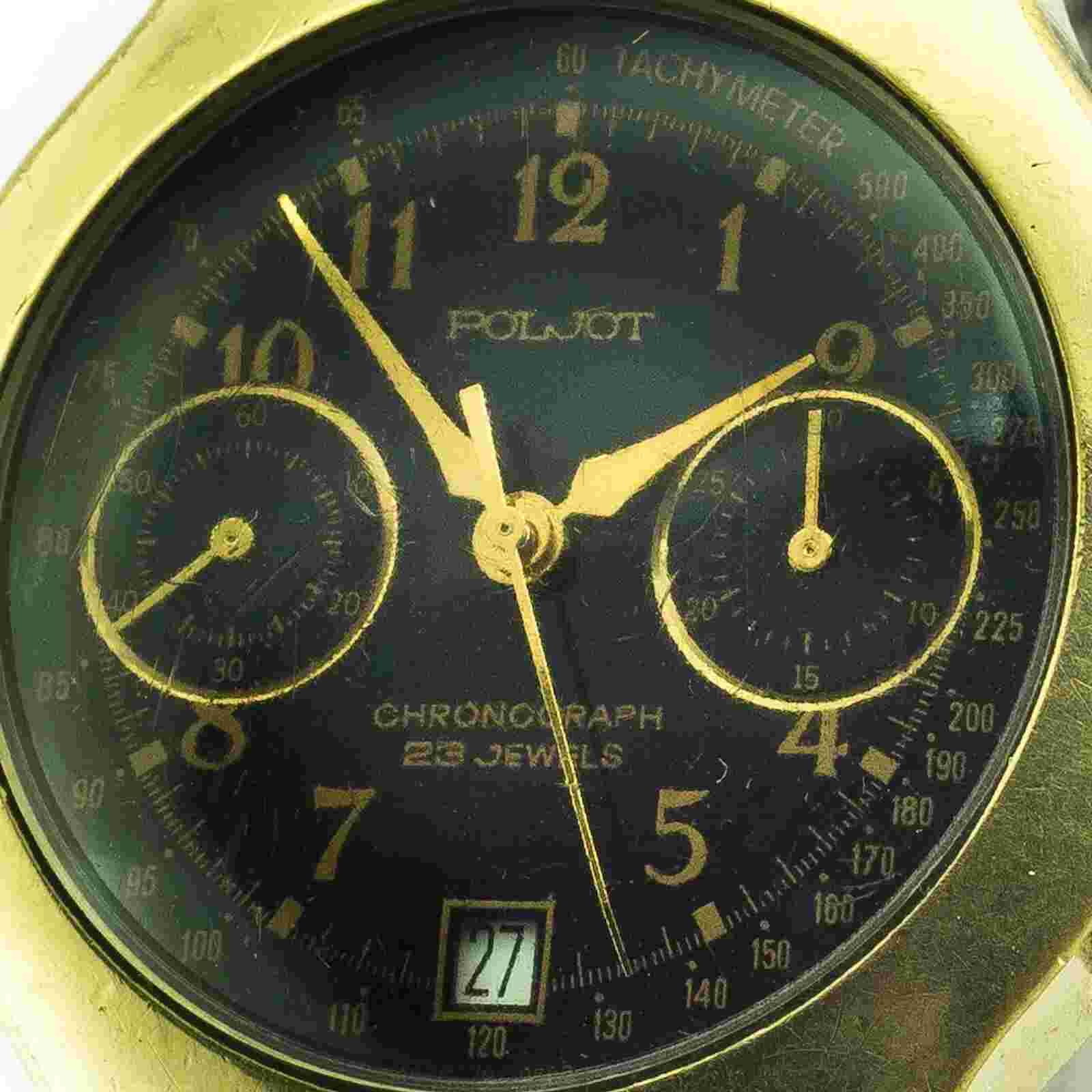 BLUE ANGELS FLIEGER POLJOT 3133 RUSSI CHRONOGRAPH AVIATOR MEN'S WATCH FULLY WORK