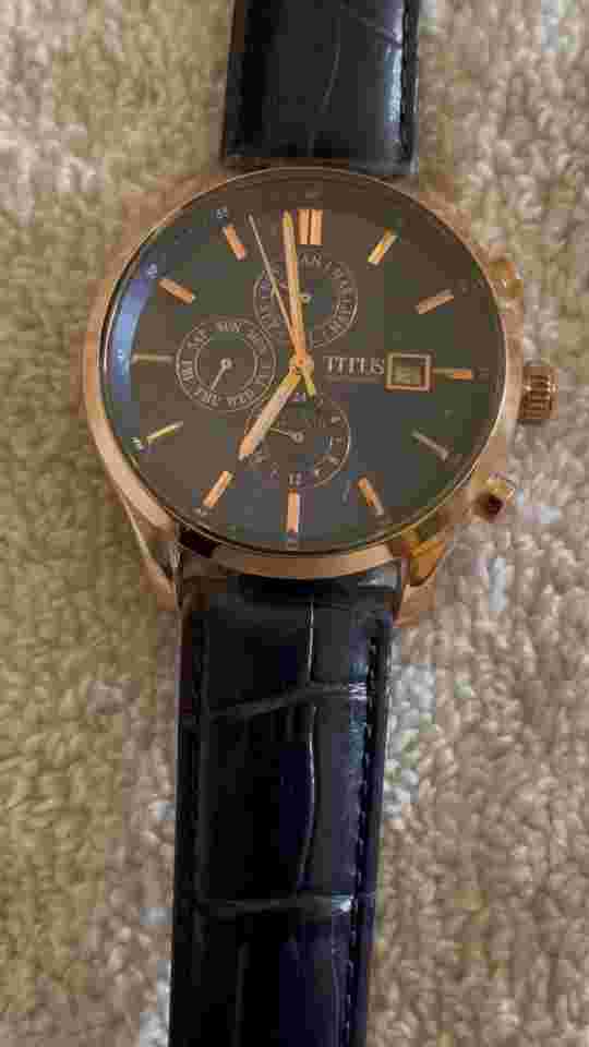 Solvil et Titus  Blue Dial Blue Leather Chronograph Date Men's Automatic Watch