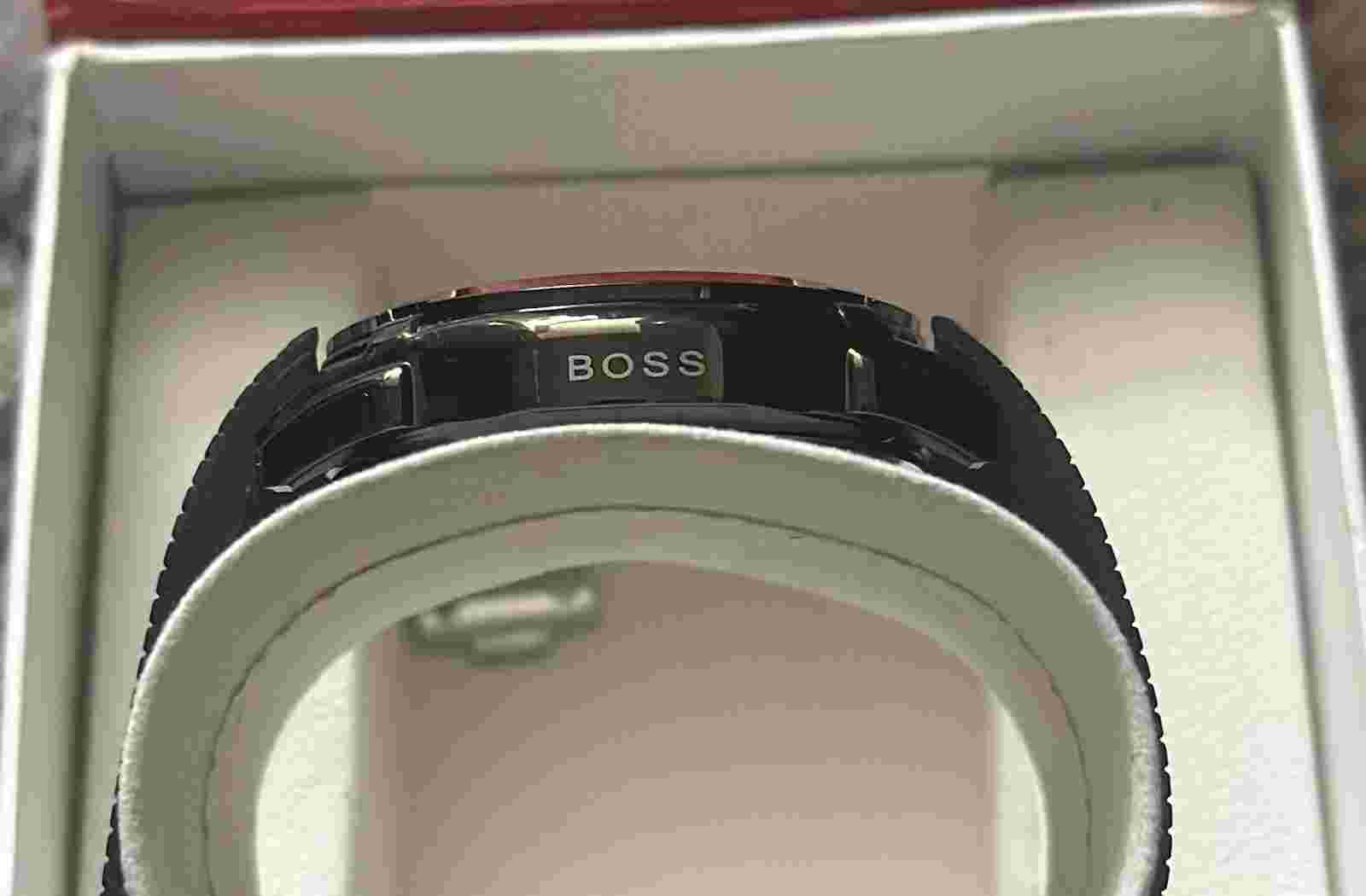 Men’s Hugo Boss Watch with Chronograph Dial, Date and Rubber Strap