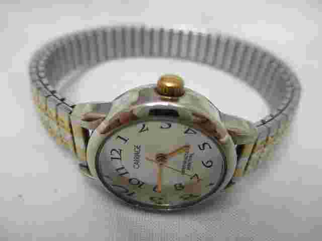 Carriage Women's Silver Toned Watch Stretch Band Water Resistant Analog