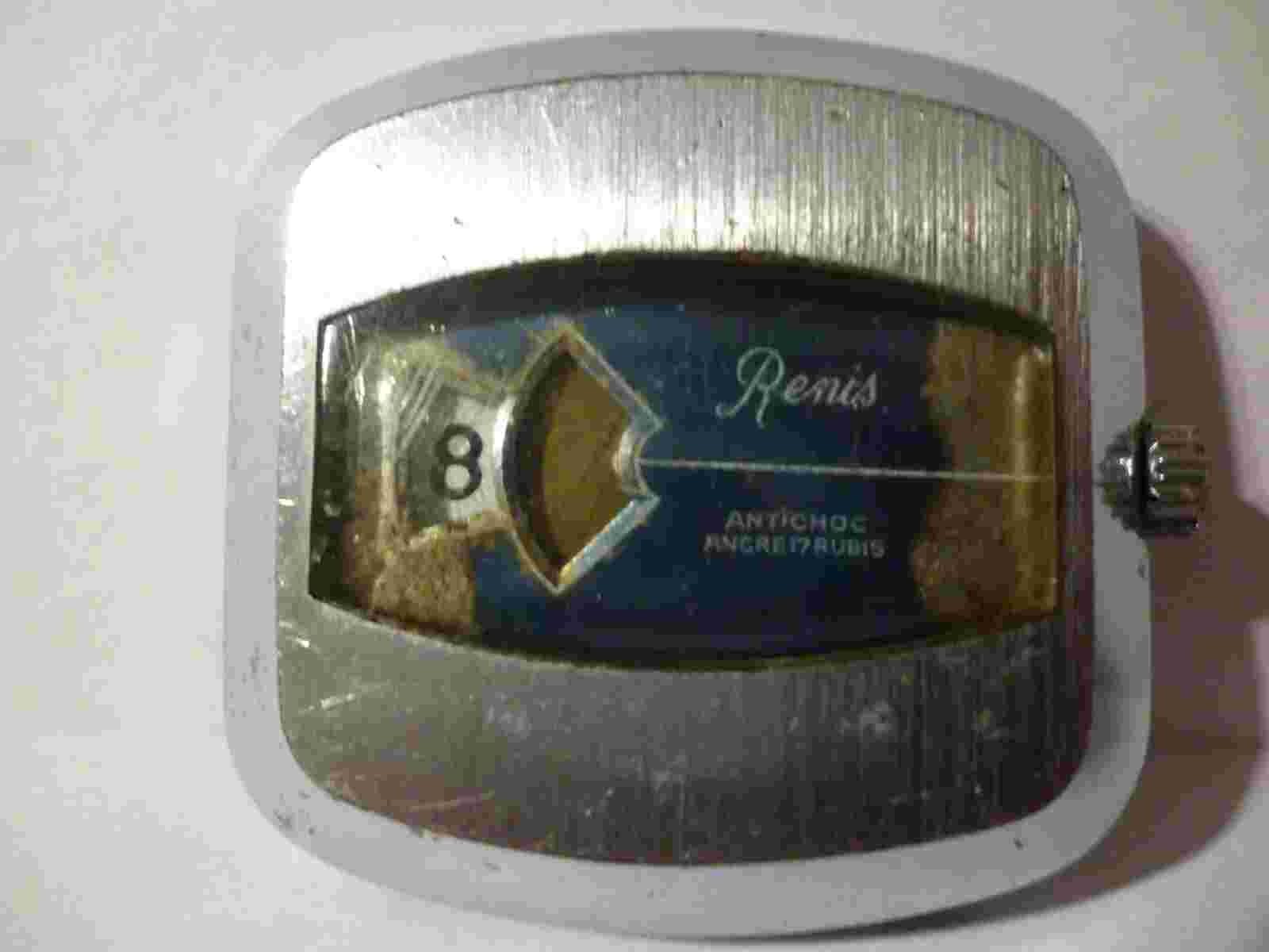 Vintage Renis Jump Hour Wristwatch As Is Condition To Restore 38mm Swiss
