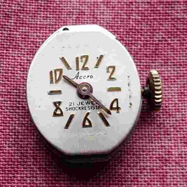 Vintage Accro 573A  MJWG 21 Jewel Wrist Watch Swiss Movement Running Part WP1