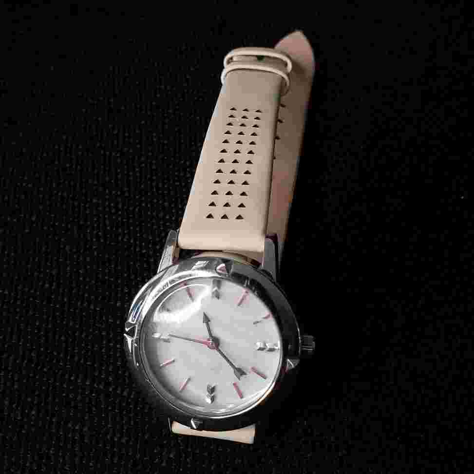 Stella & Dot Mother-Of-Pearl Watch Leather Arrows Time Accessories Used Jewlery