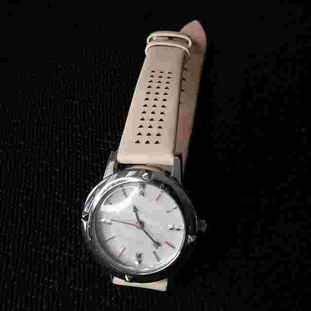 Stella & Dot Mother-Of-Pearl Watch Leather Arrows Time Accessories Used Jewlery
