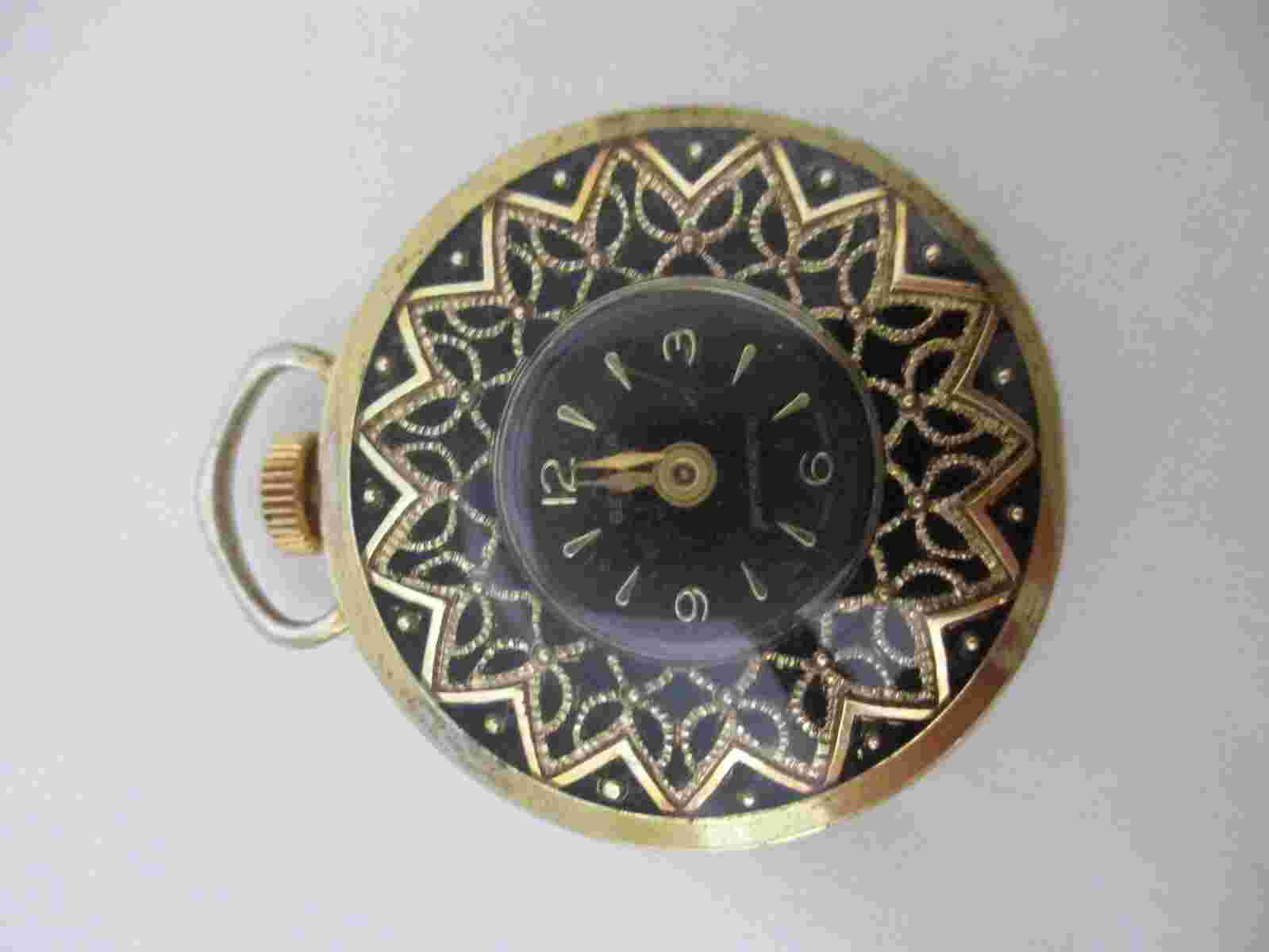 Genova Women's Gold Toned Wind Up Pendant Watch
