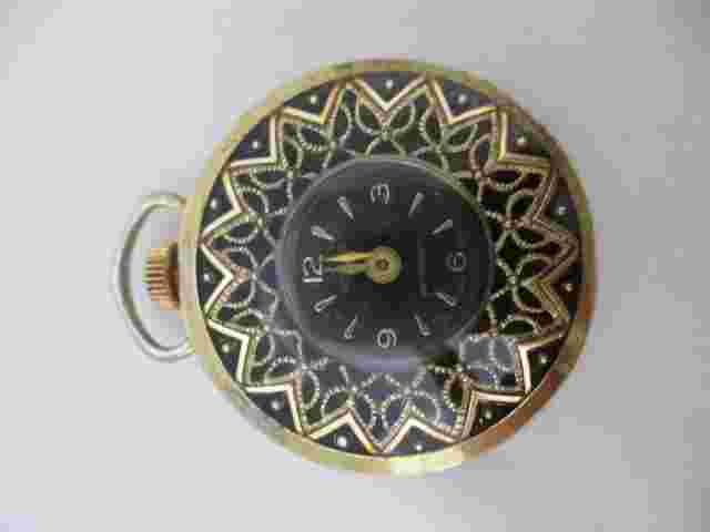 Genova Women's Gold Toned Wind Up Pendant Watch