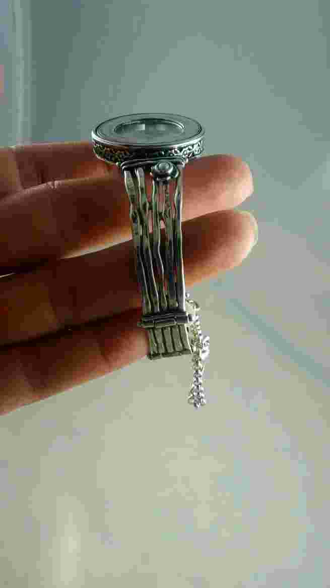 Stunning Silpada sterling Silver 925  pearl ornate watch bracelet