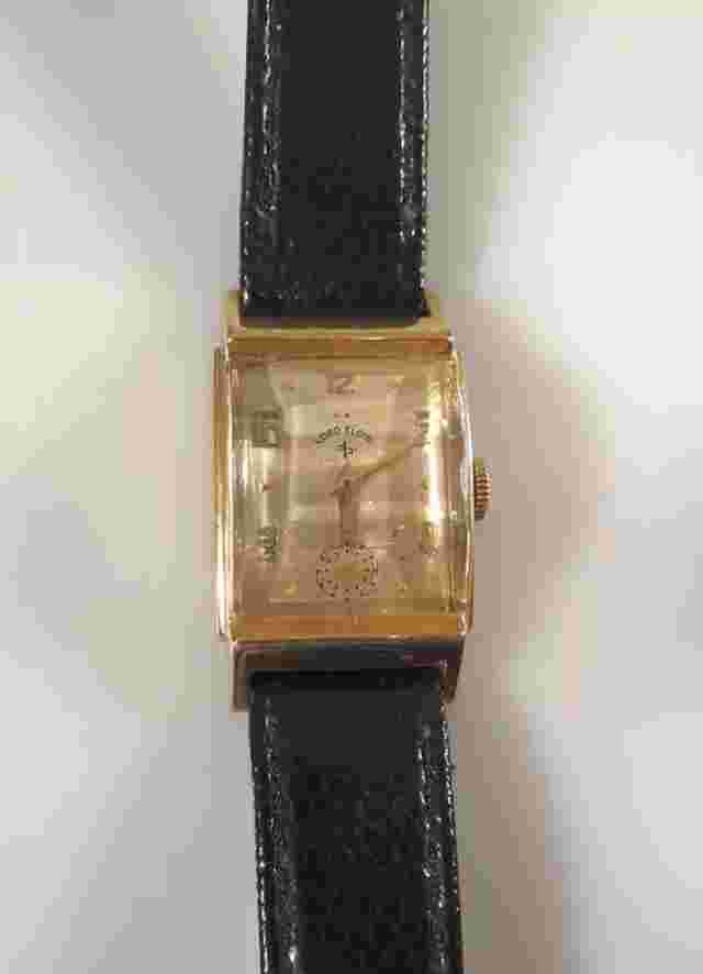 LORD ELGIN VINTAGE MENS WATCH SOLID GOLD 10K  WORKING