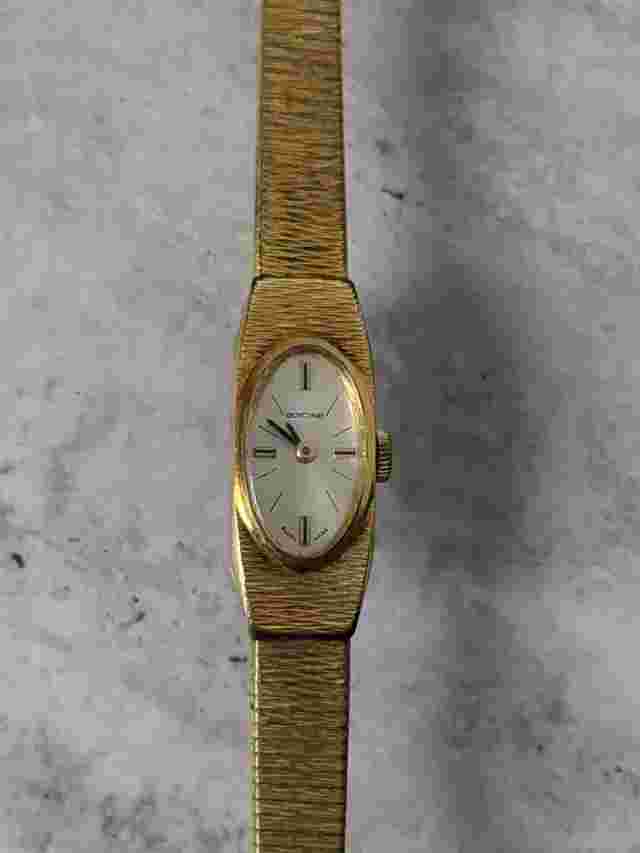 Monet Mini Watch, Gold Tone, Swiss Made