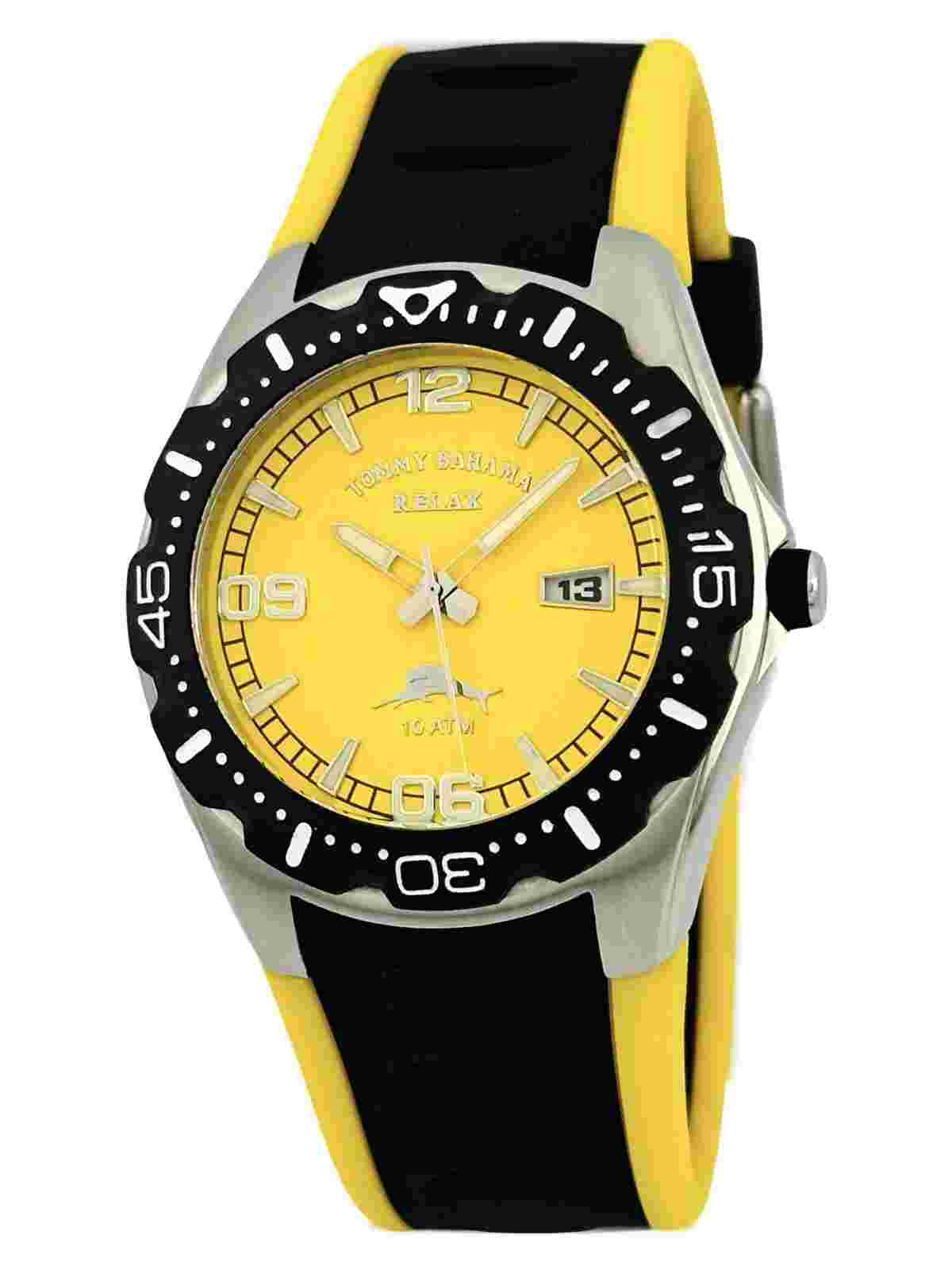 Tommy Bahama Relax RLX1000 BEACH CRUISER Yellow Dial & Yellow+Black Strap Watch