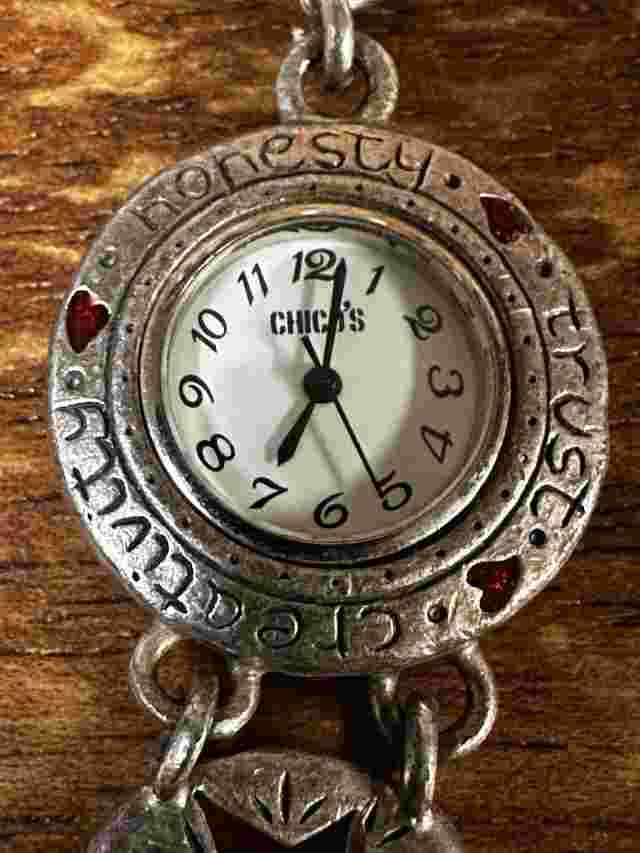 Very Cool Ladies Chico's Vintage Charm Silver Tone Watch with a Toggle Clasp
