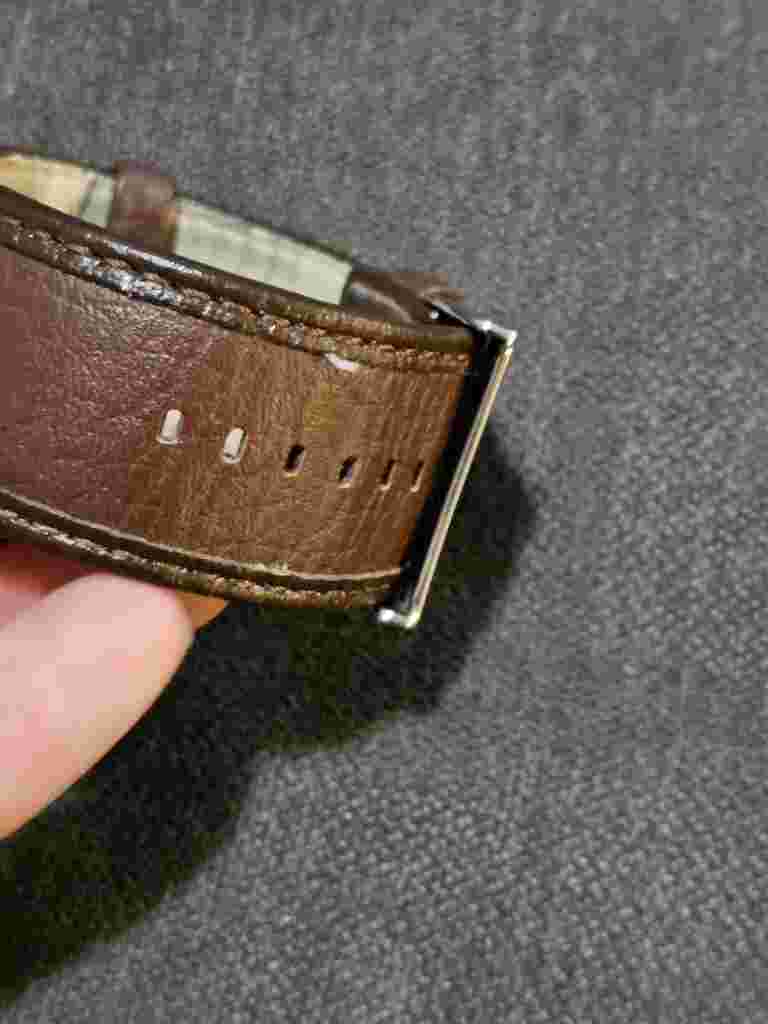Arnette Watch Unisex 27mm Silver Tone Square 50M Leather Cuff Band.