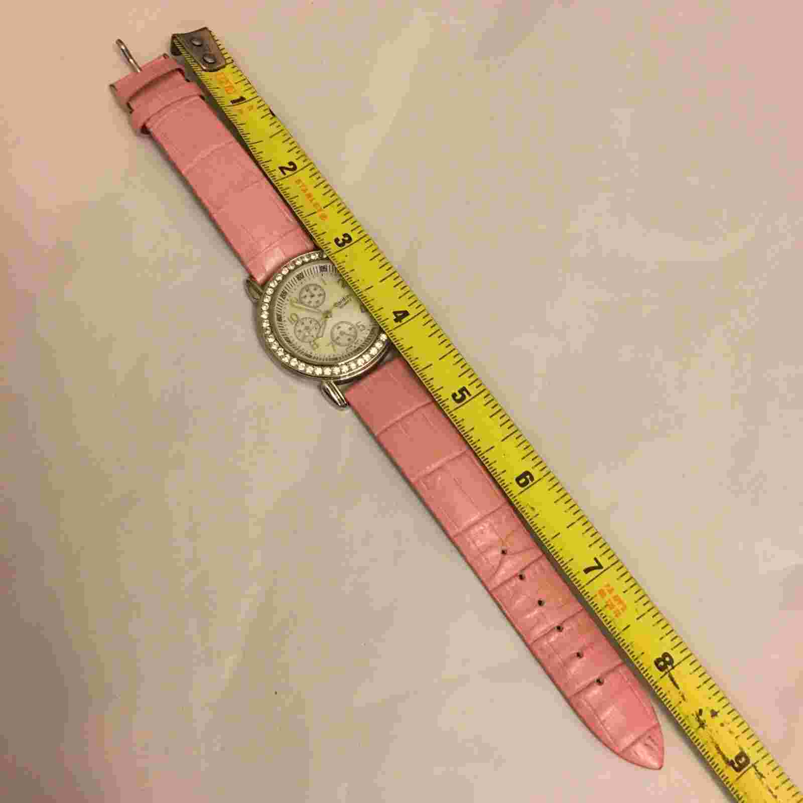 Women's Cardini Square Face Watch w/Jewels and Leather Band Quartz Japan Movt