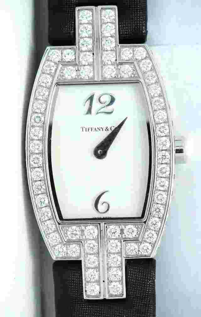 TIFFANY & CO DIAMOND & 18K WHITE GOLD WATCH