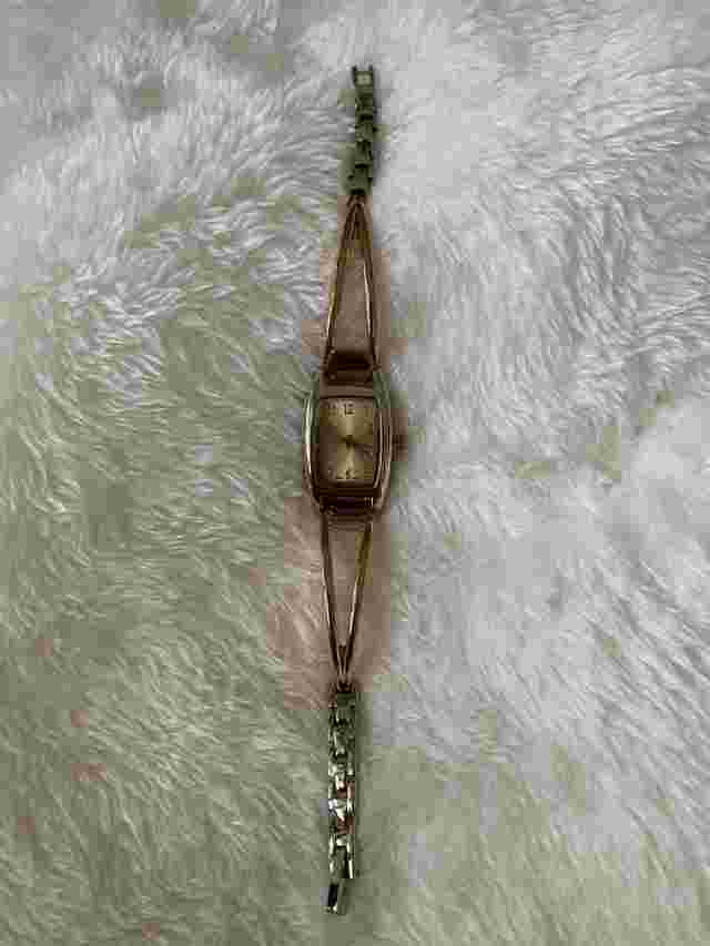 NEW Persona Women’s Rectangle Case Rose Gold Two Tone 18mm Watch