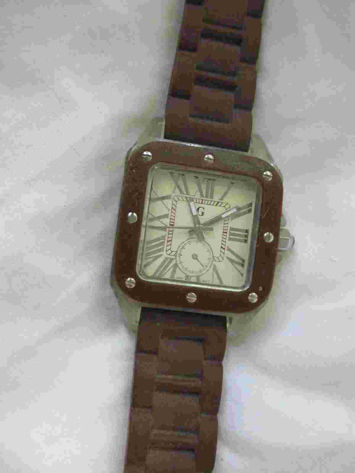 Gossip Clear, Brown, & Silver Toned STYLISH Wristwatch w/ Adjustable Band