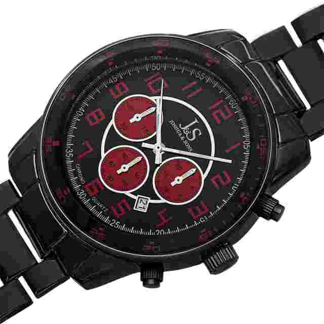 Joshua & Sons Mens Js67rd Analog Display Japanese Quartz Black Watch