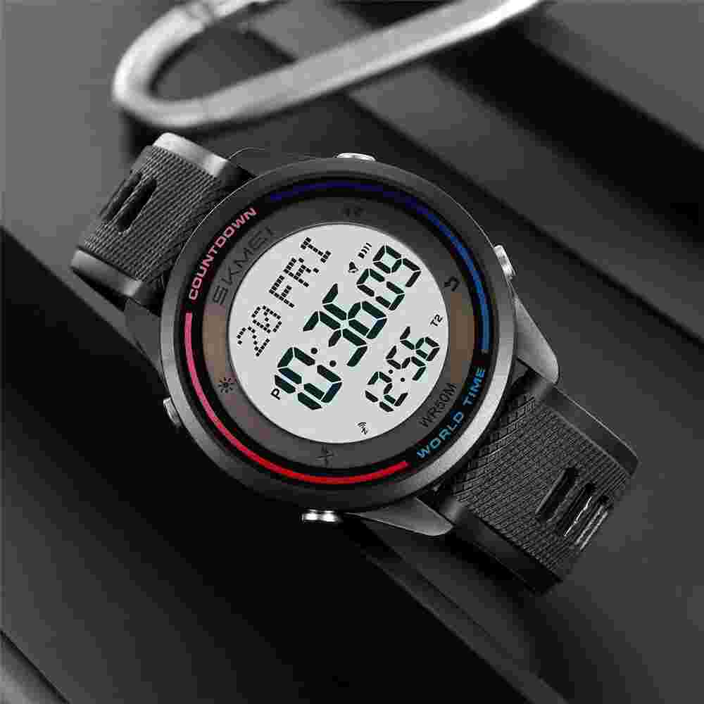 SKMEI Digital Watch Men LED Electronic Wristwatch Military Green Boy Sport Watch