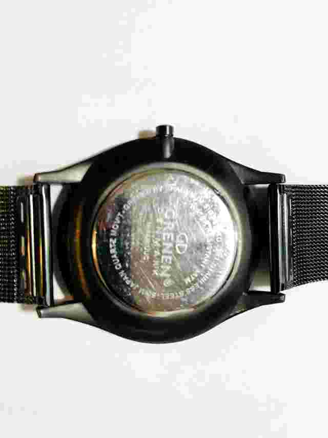 GRENEN DENMARK THIN WRIST WATCH SILVER METAL MESH DRESS CALENDAR DATE NICE