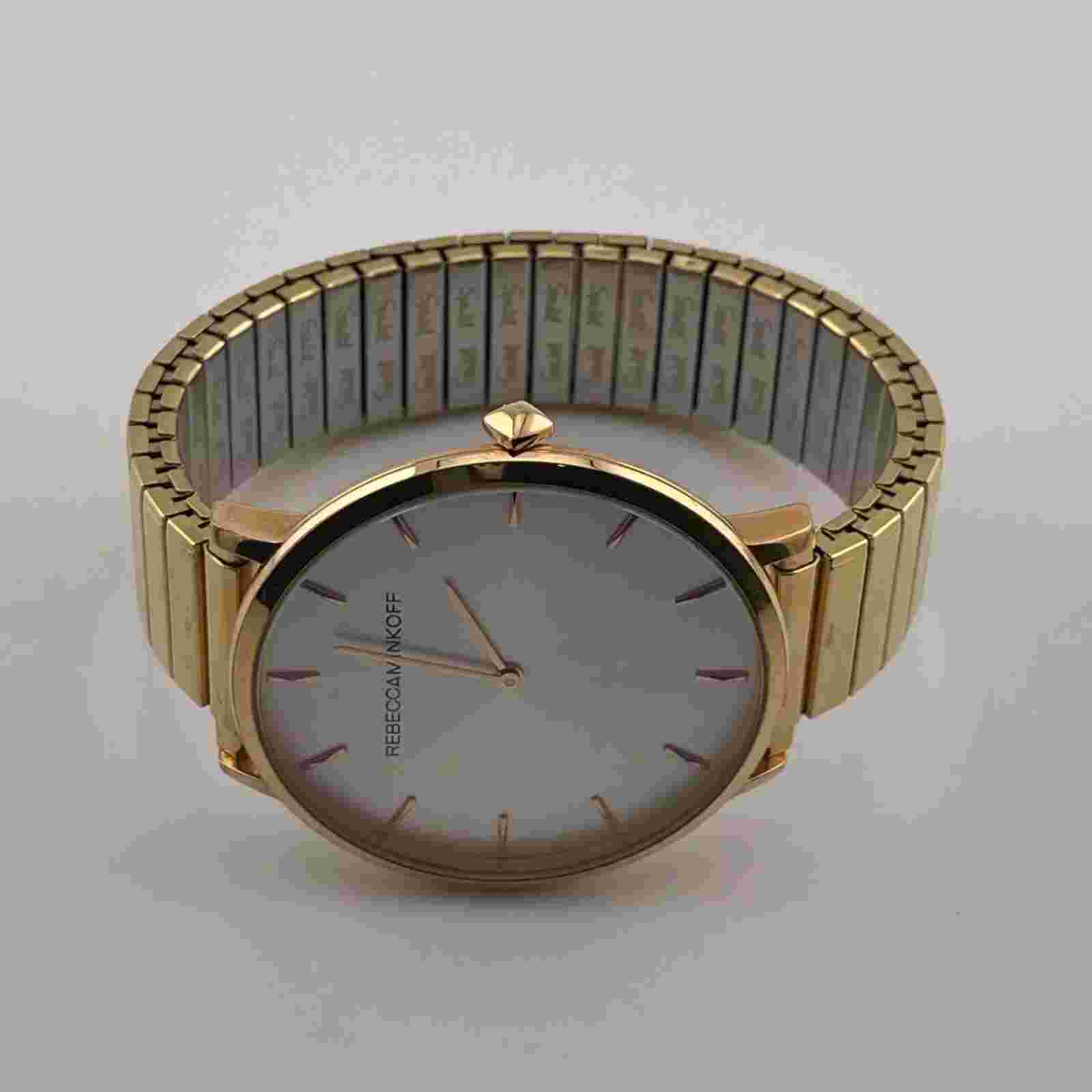 Rebecca Minkoff Watch Womens 40mm Case Quartz Stretch Bracelet Two Hands