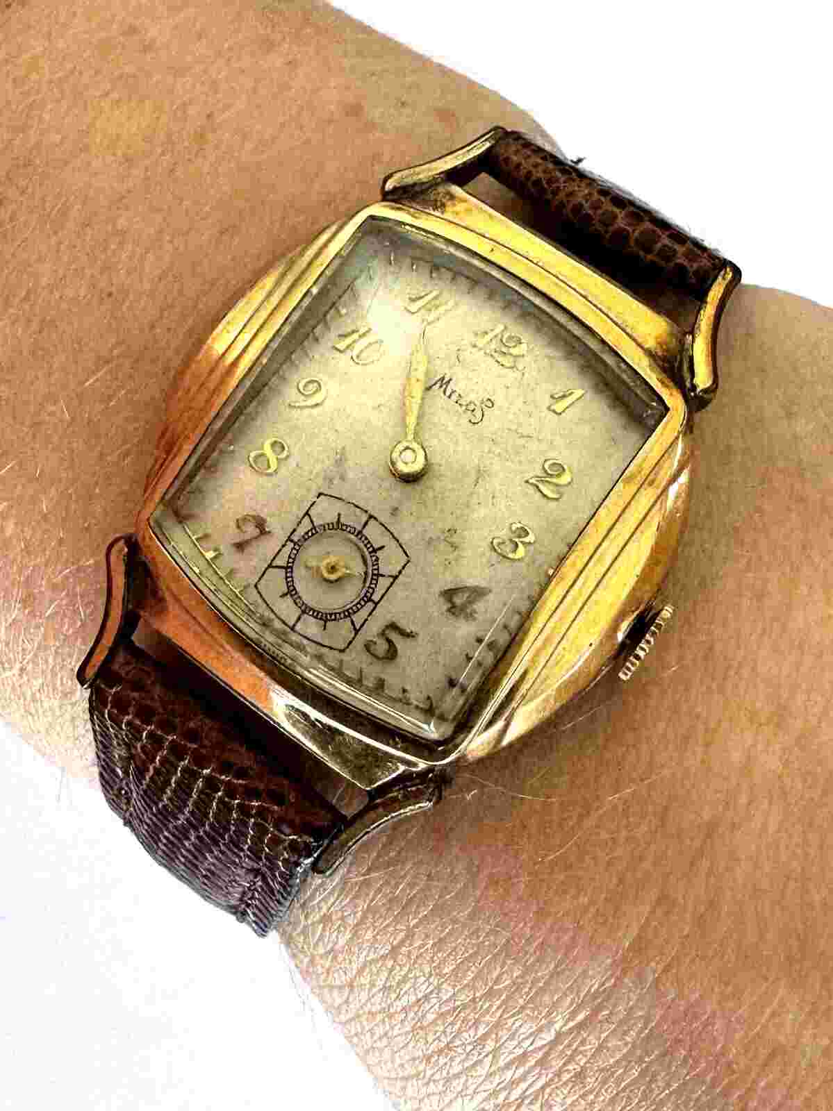 Art Deco Milos Dial Savoy Movement Swiss 7j Gold Filled Unisex Wrist Watch Runs
