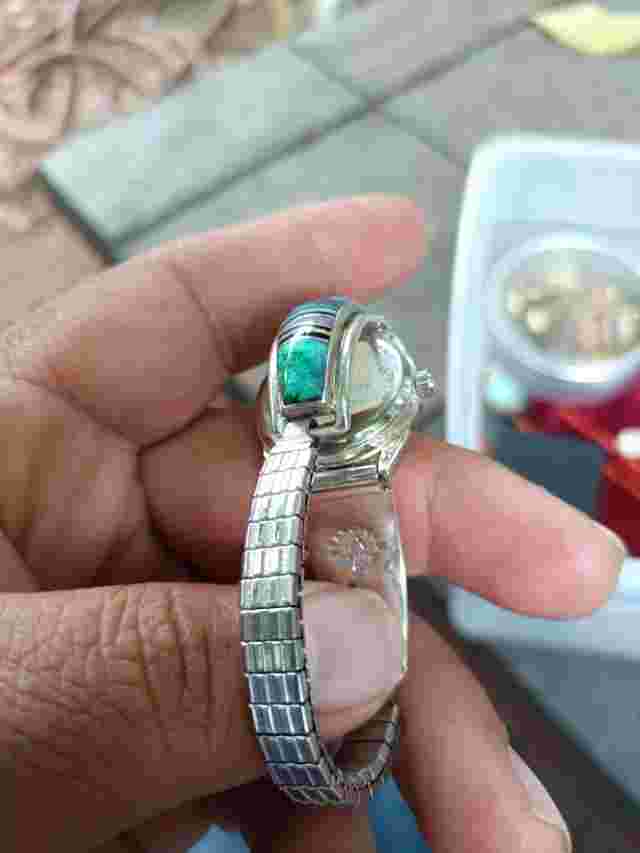 A Francisco Created Opal and Sterling Ladies Wristwatch