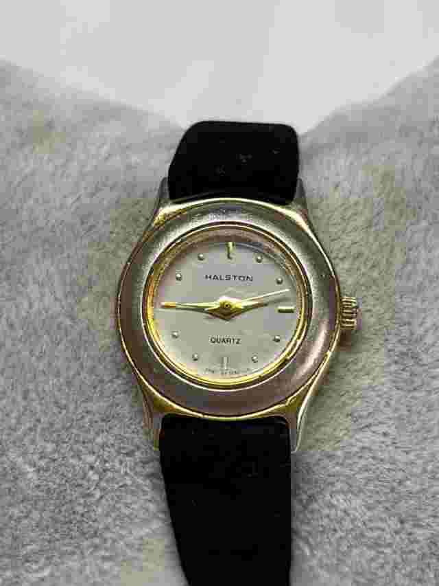 Vintage Ladies Halston Two Tone Quartz Watch New Battery