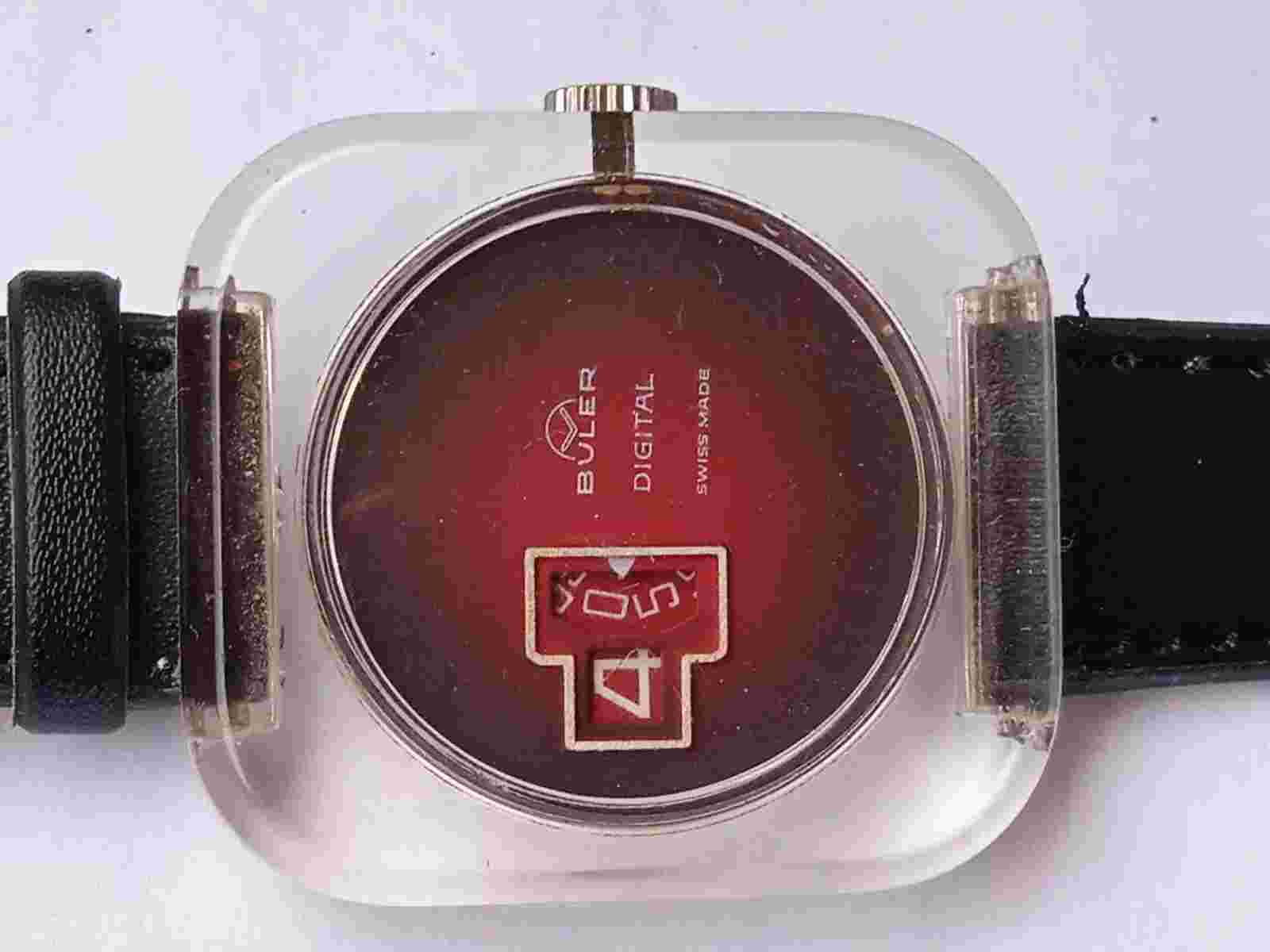 Vintage BULER Digital Swiss Men's Watch Retro RARE