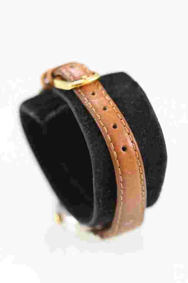 Sag Harbor Watch Women Silver Gold Stainless Steel Leather Brown WR Date Quartz