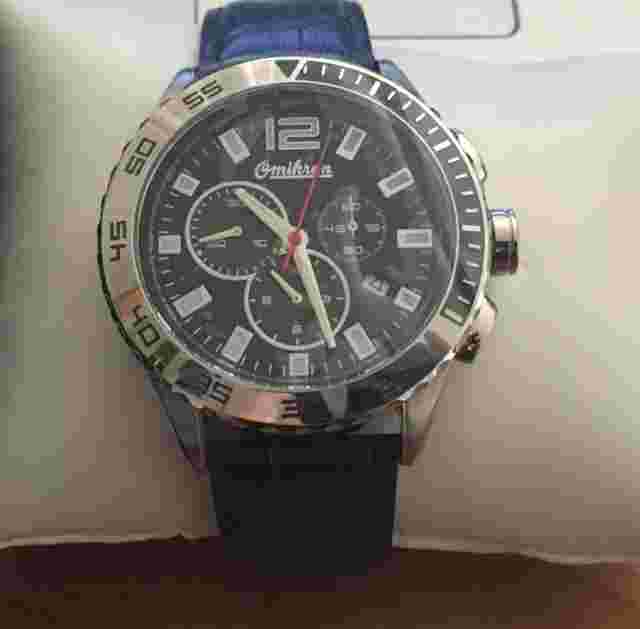 Omikron Bateleur Chronograph Men's Watch with Blue Leather Band