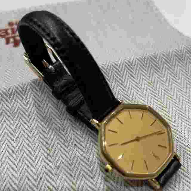 Yves Saint Laurent Vintage Ladies Watch Leather Band Antique Design