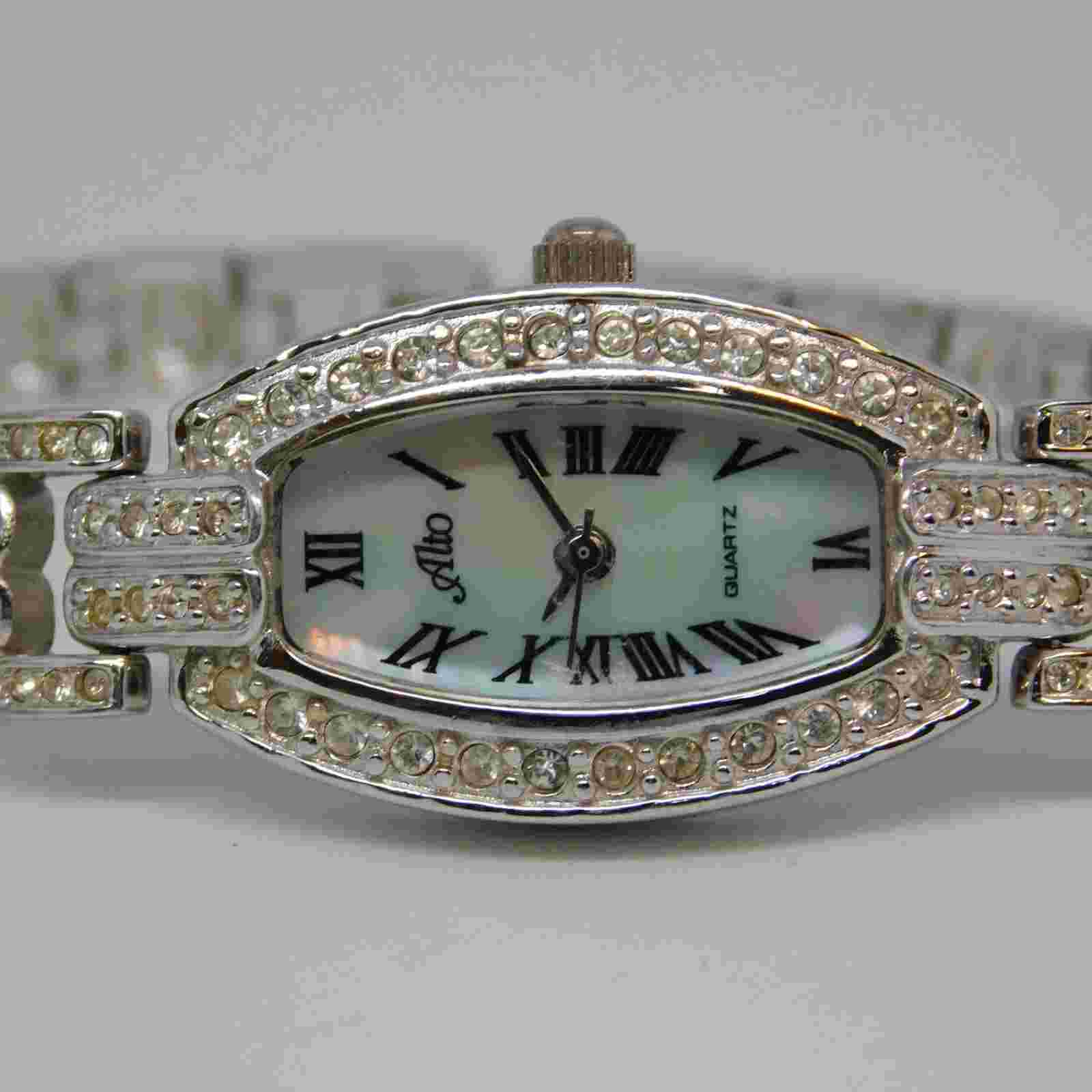 Alto B195 Mother-of-Pearl Dial Quartz Women's Watch Sz. 6 33/4" New Battery