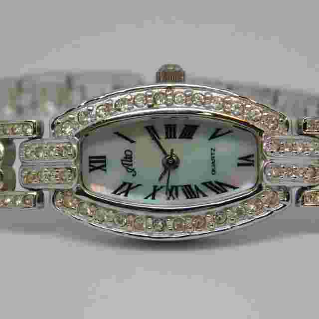 Alto B195 Mother-of-Pearl Dial Quartz Women's Watch Sz. 6 33/4" New Battery