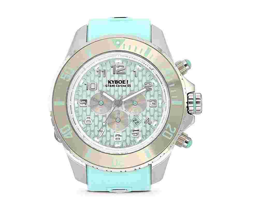 Kyboe! Men's Watch Giant 55MM Case Chronograph Light Green Color Backlight