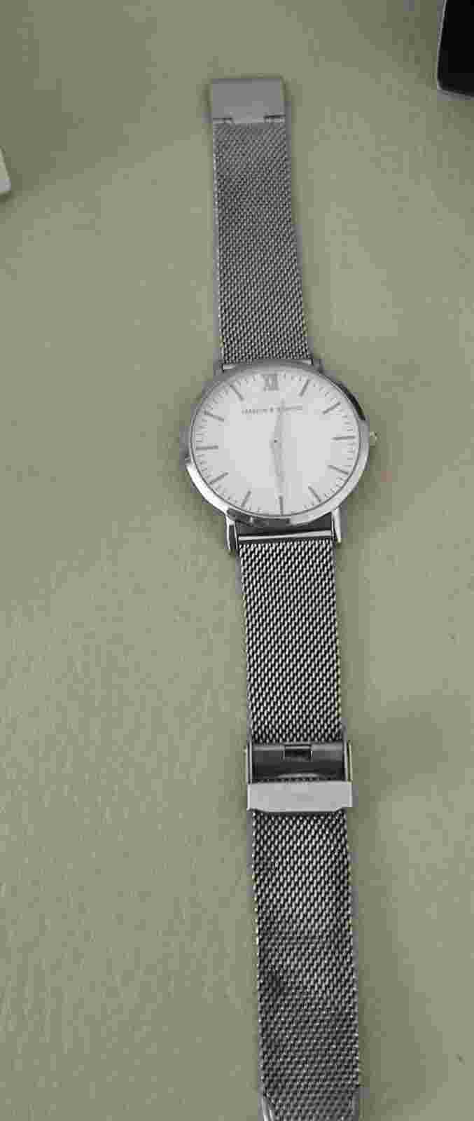 LARSSON & JENNINGS Silver Tone Stainless Steel 40mm Watch Mesh Strap Boxed